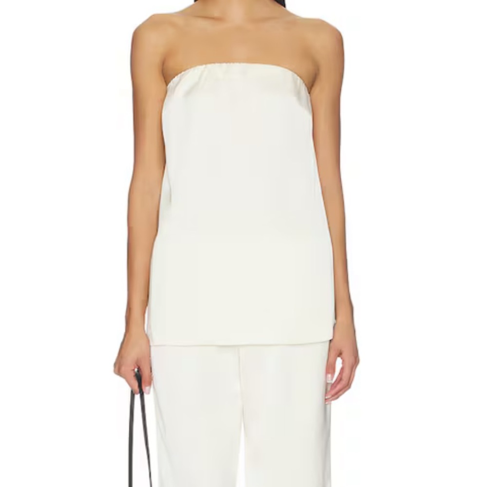 Alette Satin Top in Ivory - Small